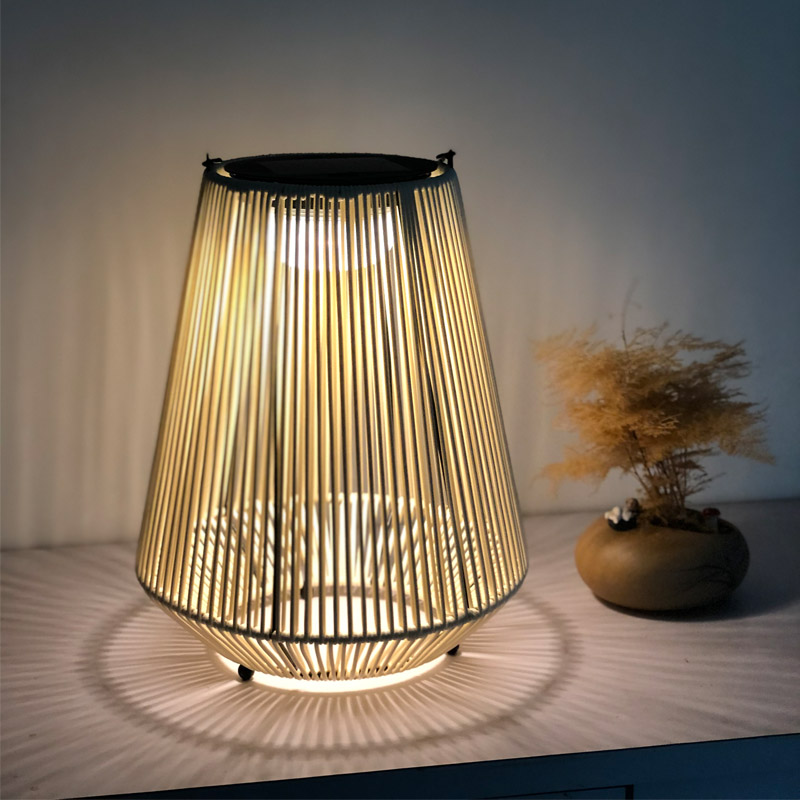 Solar Rattan Style LED Garden Lamps