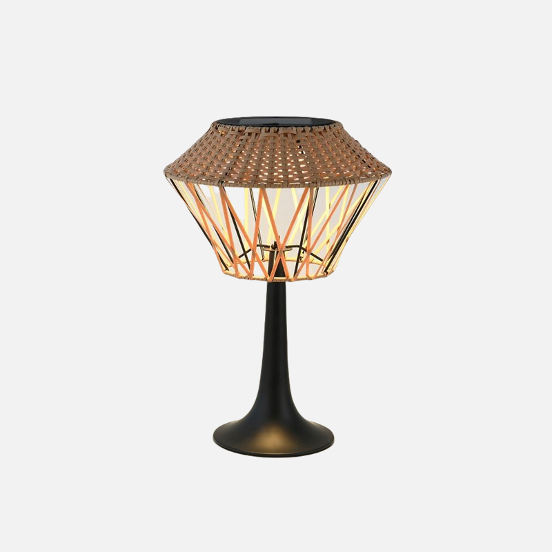 Living Solar Portable Rattan Table Lamp