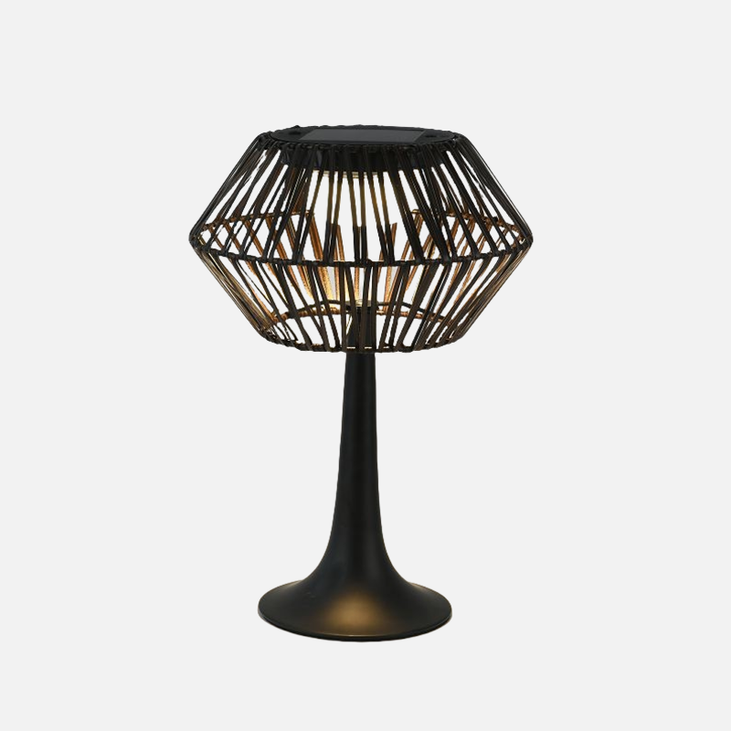 Outdoor Solar Rattan Table Lamp